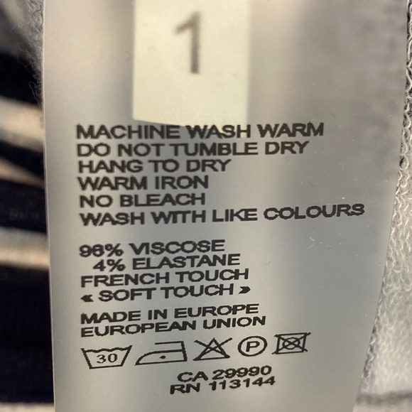 MAJESTIC PARIS FOR NEIMAN MARCUS MARINE MILK STRIPED DRESS SIZE 1 / XS - Picture 15 of 16